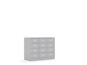 Szafa Blox Base 110 2PP 8SB 4SS 1049x466x813 korpus szary/12x szuflada szara - Biały