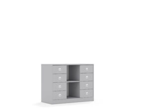 Regał Blox Base 110 2PP 8SB 1049x466x813 korpus szary/8x szuflada szara - płyta HDF