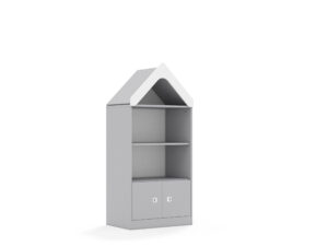 Regał Blox Base 70 3P 2F1 z daszkiem 706x466x1575 korpus szary/2x front szary - szary