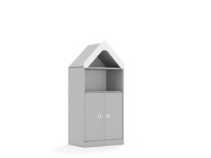 Regał Blox Base 70 3P 2F2 z daszkiem 706x466x1575 korpus szary/2x front szary - szary