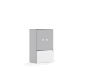 Regał Blox Base 70 3P 2F2 ze skrzynią 706x466x813 korpus szary/2x front szary - szary