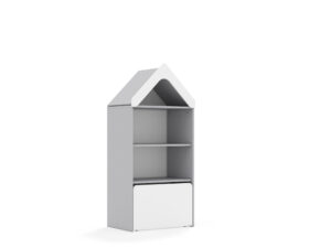 Regał Blox Base 70 3P ze skrzynią i daszkiem 706x466x1575 korpus szary - szary