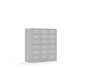 Regał Blox Base 110 3PP 12SB 6SS 1049x466x1165 korpus szary/18x szuflada szara - płyta HDF