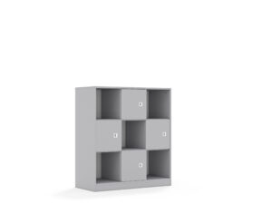 Regał Blox Base 110 3PP 4F1 1049x466x1165 korpus szary/4x front szary - wariant 2 - płyta HDF