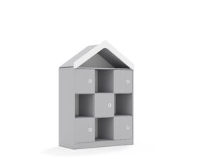 Regał Blox Base 110 3PP 5F1 z daszkiem 1049x466x1575 korpus szary/5x front szary - płyta HDF