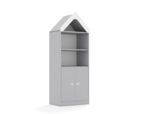 Regał Blox Base 70 4P 2F2 z daszkiem 706x466x1927 korpus szary/2x front szary - szary