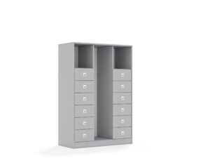 Regał na pojemniki Blox Base 110 4PG 12SB 1049x466x1517 korpus szary/12x szuflada szara - szary