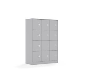 Szafa Blox Base 110 4PP 12F1 1049x466x1517 korpus szary/12x front szary - Biały