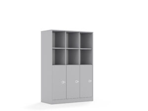 Regał Blox Base 110 4PP 3F2 1049x466x1517 korpus szary/3x front szary - płyta HDF