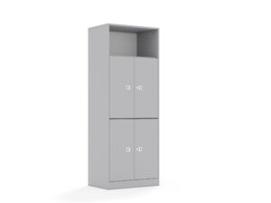 Regał Blox Base 70 5P 4F2 706x466x1869 korpus szary/4x front szary - płyta HDF