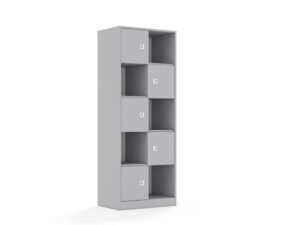 Regał Blox Base 70 5PP 5F1 706x466x1869 korpus szary/5x front szary - płyta HDF