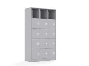 Regał Blox Base 110 5PP 12F1 1049x466x1869 korpus szary/12x front szary - płyta HDF