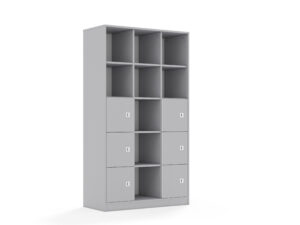 Regał Blox Base 110 5PP 6F1 1049x466x1869 korpus szary/6x front szary - płyta HDF