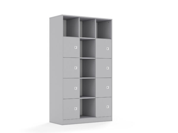 Regał Blox Base 110 5PP 8F1 1049x466x1869 korpus szary/8x front szary - wariant 1 - Szafy i Regały