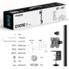 Uchwyt biurkowy dla monitora 13"-34" maks 8 kg, nachylny i obrotowy, z obracaniem, czarny D101E -