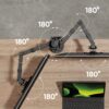 Uchwyt biurkowy dla dwóch monitorów 13"-32" maks 8 kg, nachylny i obrotowy, z obracaniem, czarny D221E -