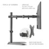 Uchwyt biurkowy dla dwóch monitorów 13"-32" maks 8 kg, nachylny i obrotowy, z obracaniem, czarny D221FS -