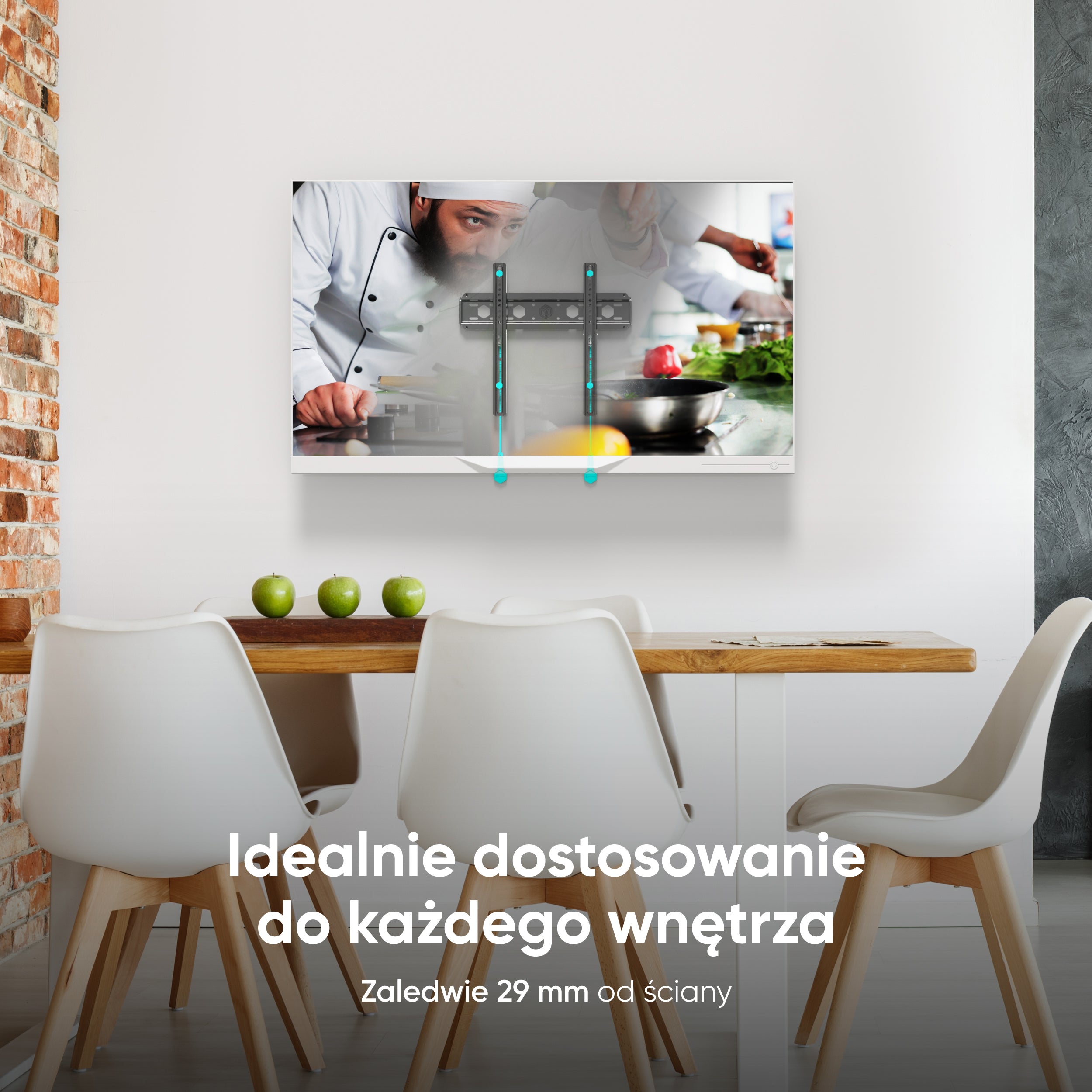 Stały uchwyt TV dla 35"-65" maks 56 kg, czarny FM5 8 Stały uchwyt TV dla 35"-65" maks 56 kg, czarny FM5 -