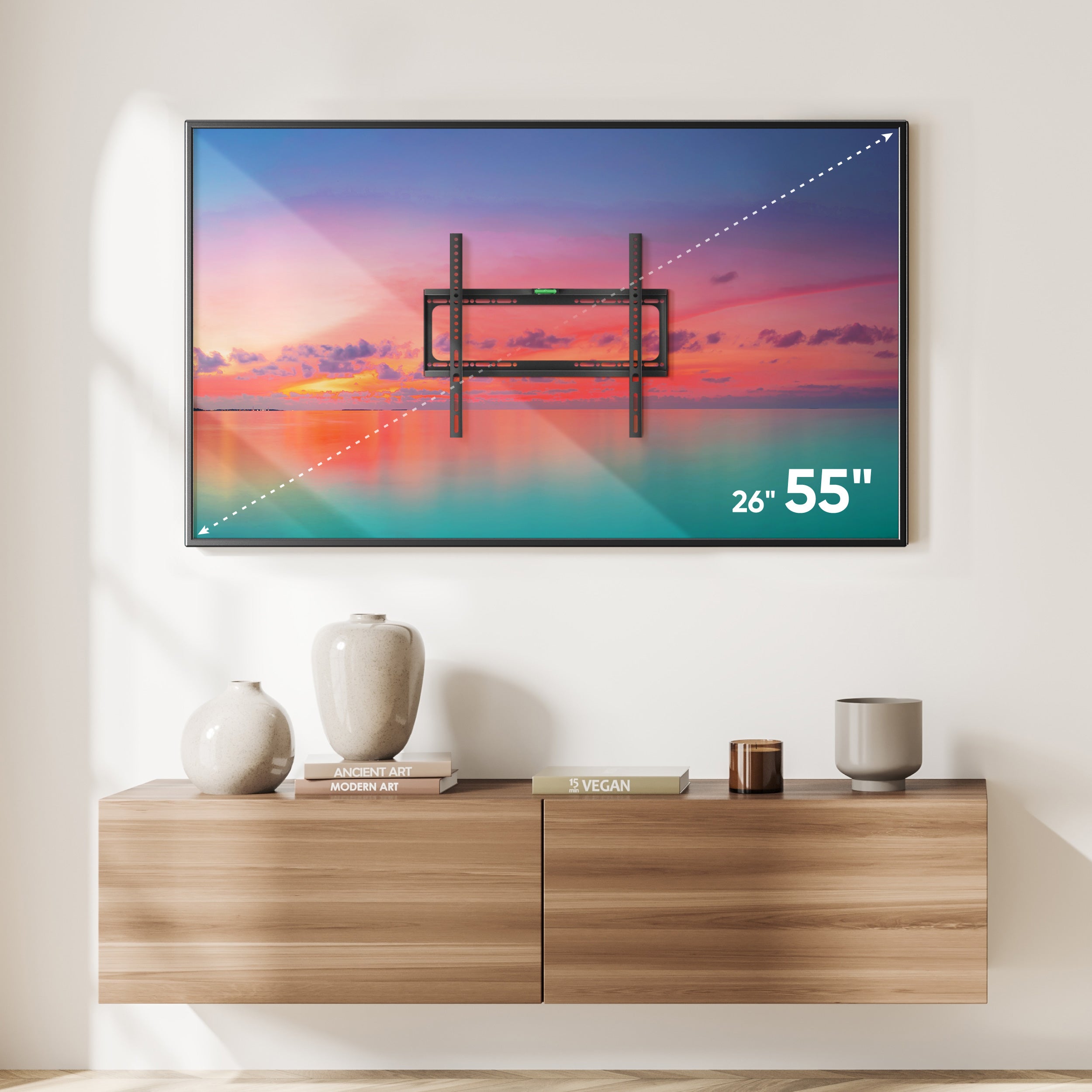 Stały uchwyt na TV 26"-55" maks 45 kg, czarny FME-44B 6 Stały uchwyt na TV 26"-55" maks 45 kg, czarny FME-44B -