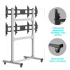 Mobilny stojak podłogowy do ściany wideo 2x2 4 x 43”- 55" maks 50 kg, srebrny FSPRO2L-22 -