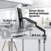 Uchwyt biurkowy dla monitora 13"-32" maks 9 kg, nachylny i obrotowy, z obracaniem, czarny G100 -
