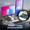 Uchwyt biurkowy dla dwóch monitorów 13"-32" maks 8 kg, nachylny i obrotowy, z obracaniem, biały G160 -