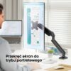 Uchwyt biurkowy dla monitora 13"-32" maks 8 kg, nachylny i obrotowy, z obracaniem, czarny G45 -