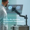 Uchwyt biurkowy dla monitora 13"-34" maks 12 kg, nachylny i obrotowy, z obracaniem, czarny G75 -