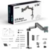 Uchwyt biurkowy dla monitora 13"-34" maks 12 kg, nachylny i obrotowy, z obracaniem, czarny G75 -