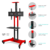 Mobilny stojak TV dla 40"-70" maks 46 kg, czerwony TS1551 -