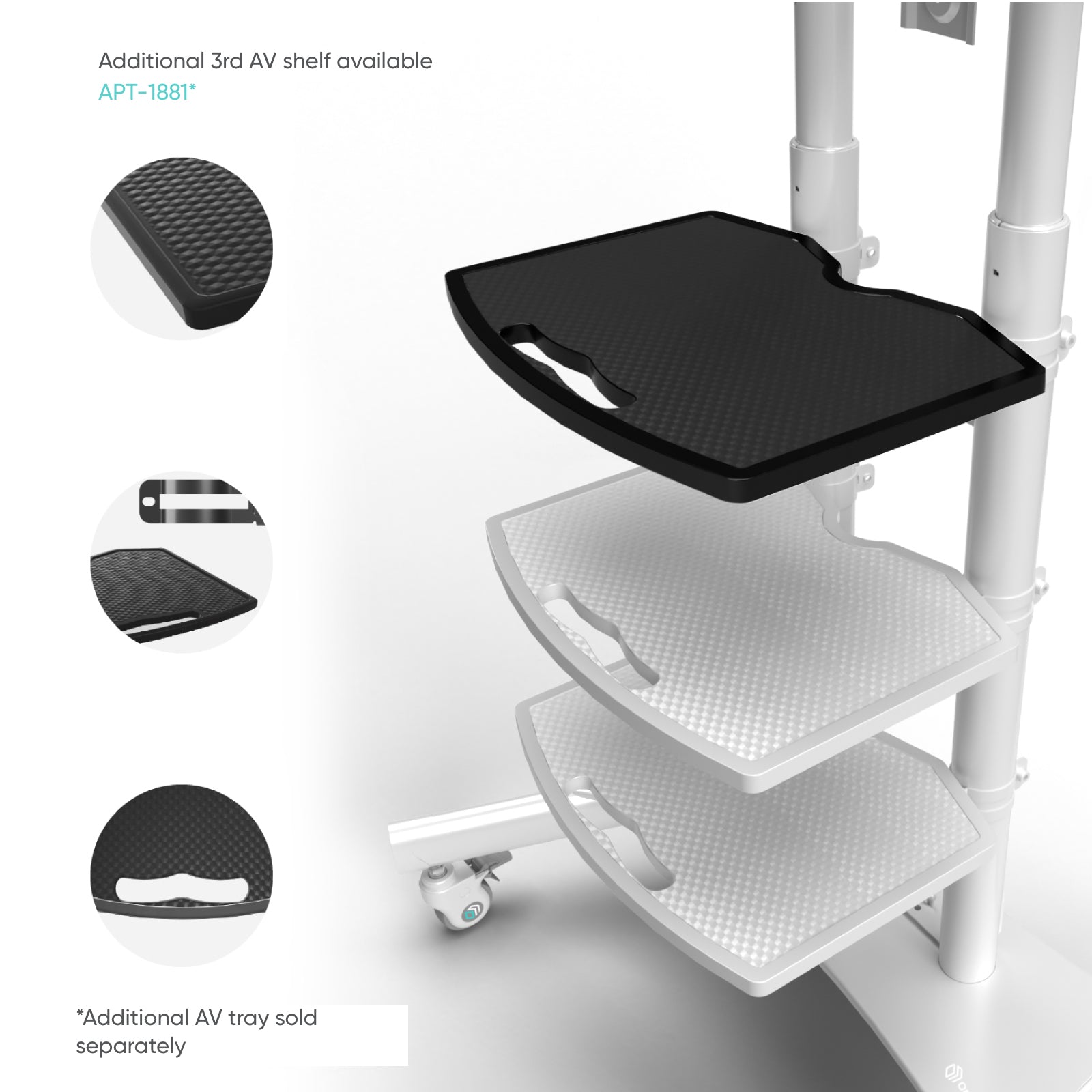 Mobilny stojak dla dwóch TV 40"-65" maks 46 kg, biały TS1881DV 10 Mobilny stojak dla dwóch TV 40"-65" maks 46 kg, biały TS1881DV -