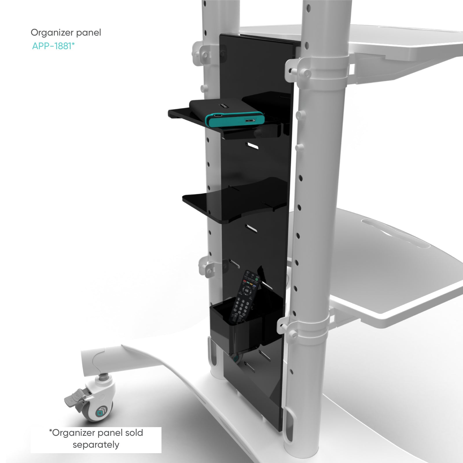 Mobilny stojak dla dwóch TV 40"-65" maks 46 kg, biały TS1881DV 4 Mobilny stojak dla dwóch TV 40"-65" maks 46 kg, biały TS1881DV -