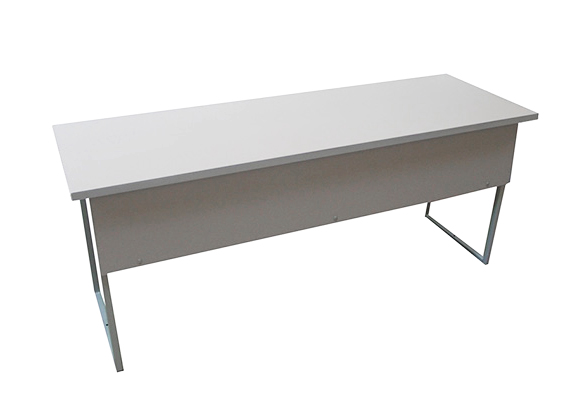 Stoły uczniowski z blatem z płyty HPL do pracowni chemicznej Stanowisko uczniowskie do pracowni przedmiotowej chemicznej z blatemz płyty HPL