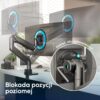 Uchwyt biurkowy dla monitora 17"-57" maks 27 kg, nachylny i obrotowy, z obracaniem, czarny G130 -