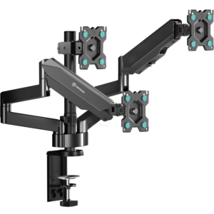 Uchwyt biurkowy dla trzech monitorów 13"-32" maks 8 kg, nachylny i obrotowy, z obracaniem, czarny G280 - Sprzęt interaktywny