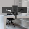 Uchwyt biurkowy dla trzech monitorów 13"-32" maks 8 kg, nachylny i obrotowy, z obracaniem, czarny G280 -