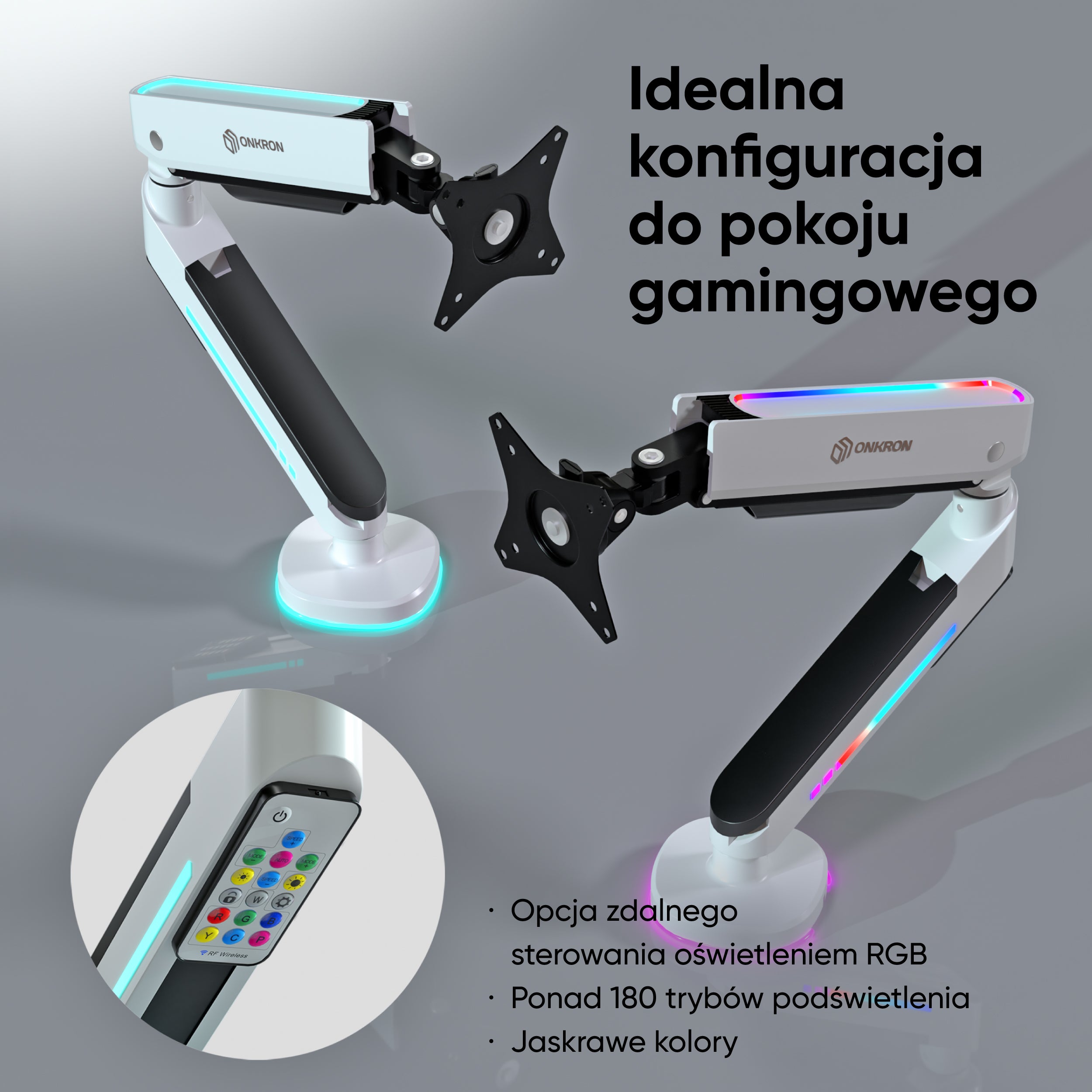 Uchwyt biurkowy do monitory 13"-32" do 9 kg GM25, Biały 7 Uchwyt biurkowy do monitory 13"-32" do 9 kg GM25, Biały -