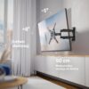Uchwyt nachylny i obrotowy do TV 32"-65" maks 35 kg, czarny M4 -
