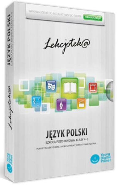 Okładka programu multimedialnego Lekcjotek@: Język polski dla klas 4-6 szkoły podstawowej.