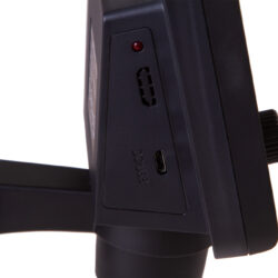 Panel boczny urządzenia z portem HDMI, gniazdem DC/USB oraz diodą sygnalizacyjną.