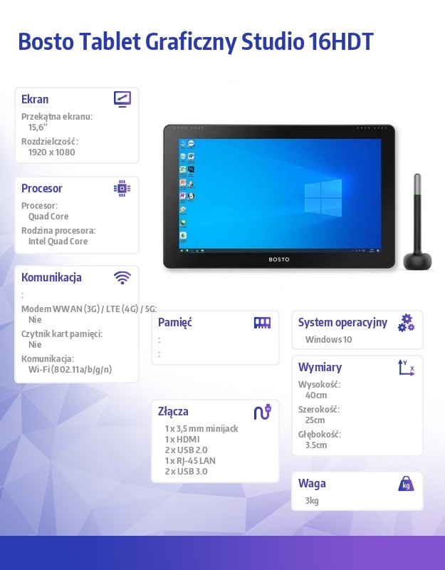 Tablet graficzny All in One Studio 16HDT Dotykowy 7 Tablet graficzny All in One Studio 16HDT Dotykowy -