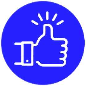 Ikona kciuka w górę oznaczająca polubienie lub akceptację.