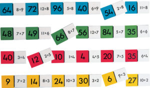 Domino - mnożenie do 100 (4 zestawy) -