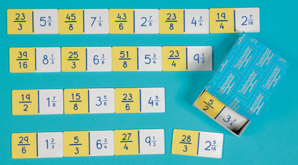 Domino - ułamki niewłaściwe i liczby mieszane 3 Domino - ułamki niewłaściwe i liczby mieszane -