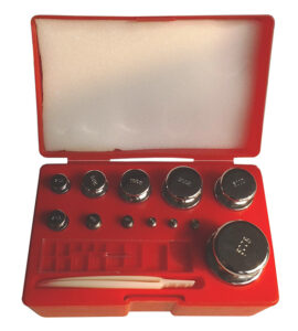 Zestaw 12 odważników w pudełku - odważniki 1g-500g (1g-1110g) - Przedmiotów ścisłych