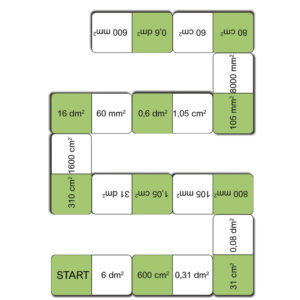 Domino zamiany jednostek - miary powierzchni - Przedmiotów ścisłych
