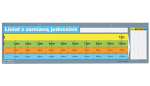 Demonstracyjny liniał z funkcją zamiany jednostek długości - Pracownie matematyczne