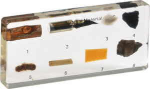 Materiały naturalne - 8 okazów w akrylu - Pracownie przyrodnicze