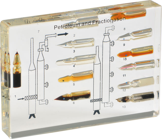 Ropa naftowa, jej destylacja i produkty - 12 próbek w akrylu 3 Ropa naftowa, jej destylacja i produkty - 12 próbek w akrylu -