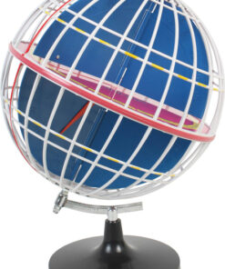 Współrzędne geograficzne - model południków i równoleżników na globusie